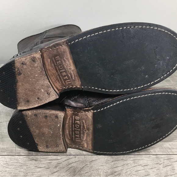 BED STU 190 Distressed Brown Leather Womens Riding Short Inside Zip Boots Size 7 - Picture 7 of 10